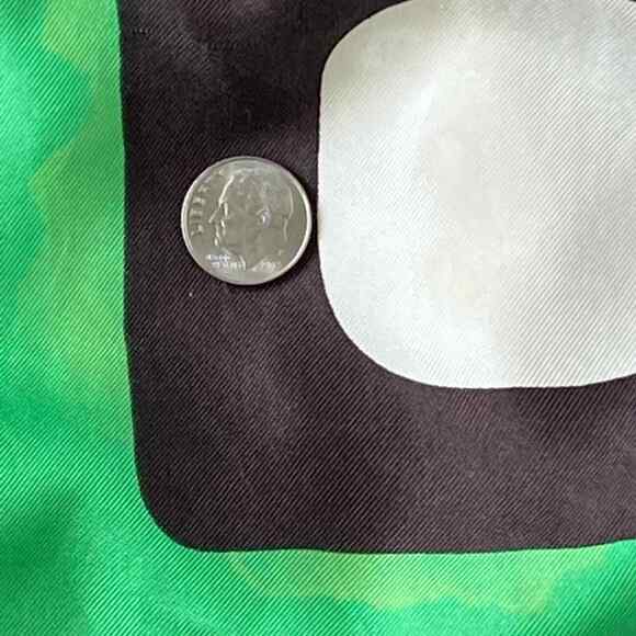 Milly New York Silk Green Brown Geometric Silk Print Shift Mini Dress - Picture 14 of 14